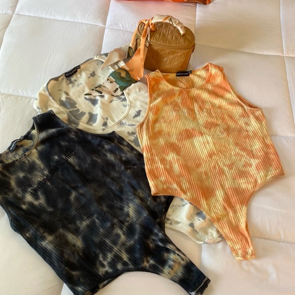 Orange 🍊 Black & White Tye Dye Body Suit Bundle - Picture 3 of 5